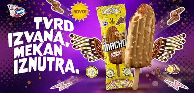 Novi Ledo sladoled Macho Banana Crunch nudi dvostruku kombinaciju okusa i savršeni "crunch"
